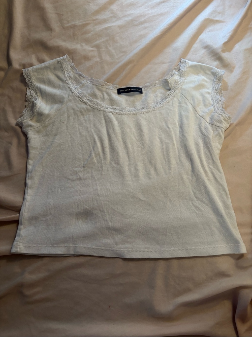 Brandy Melville Eden Lace Top in White (100% COTTON)